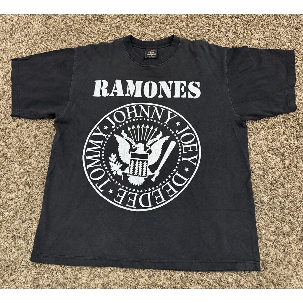 Ramones Band Tee Punk Rock Grunge Y2K Streetwear Boxy Vintage Fit Sz XL